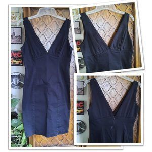 Vintage Black Formal V-Neck Bodycon Dress - Size S